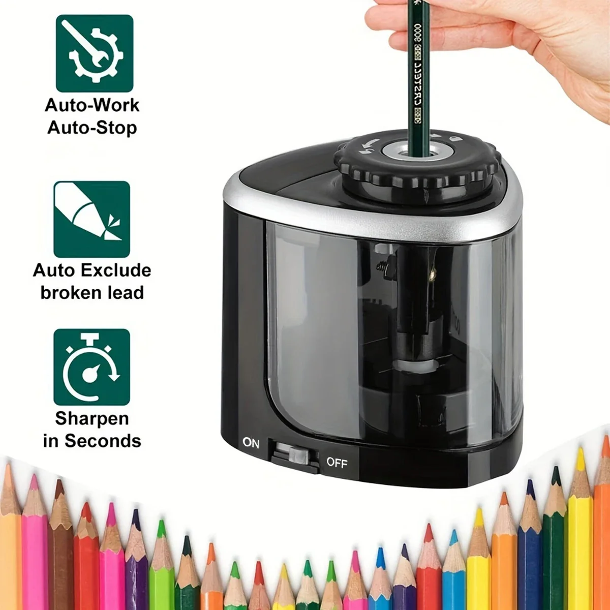 Electric Pencil Sharpener Usb - Affilacoltelli elettrico da tavolo, affilacoltelli automatico