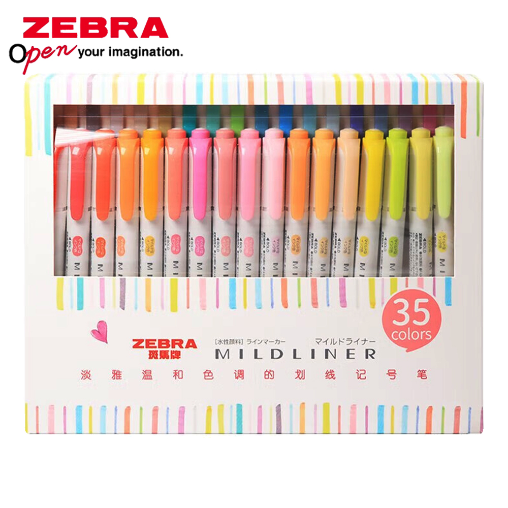 Pastel Highlighter Set Double Ended - 35 colori ZEBRA Mildliner Highlander Set