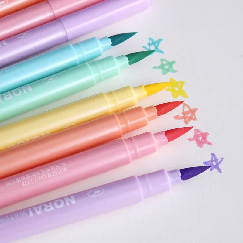 Pastel Highlighter Set Double Ended - 6 pezzi/set pennarelli evidenziatori a pennello