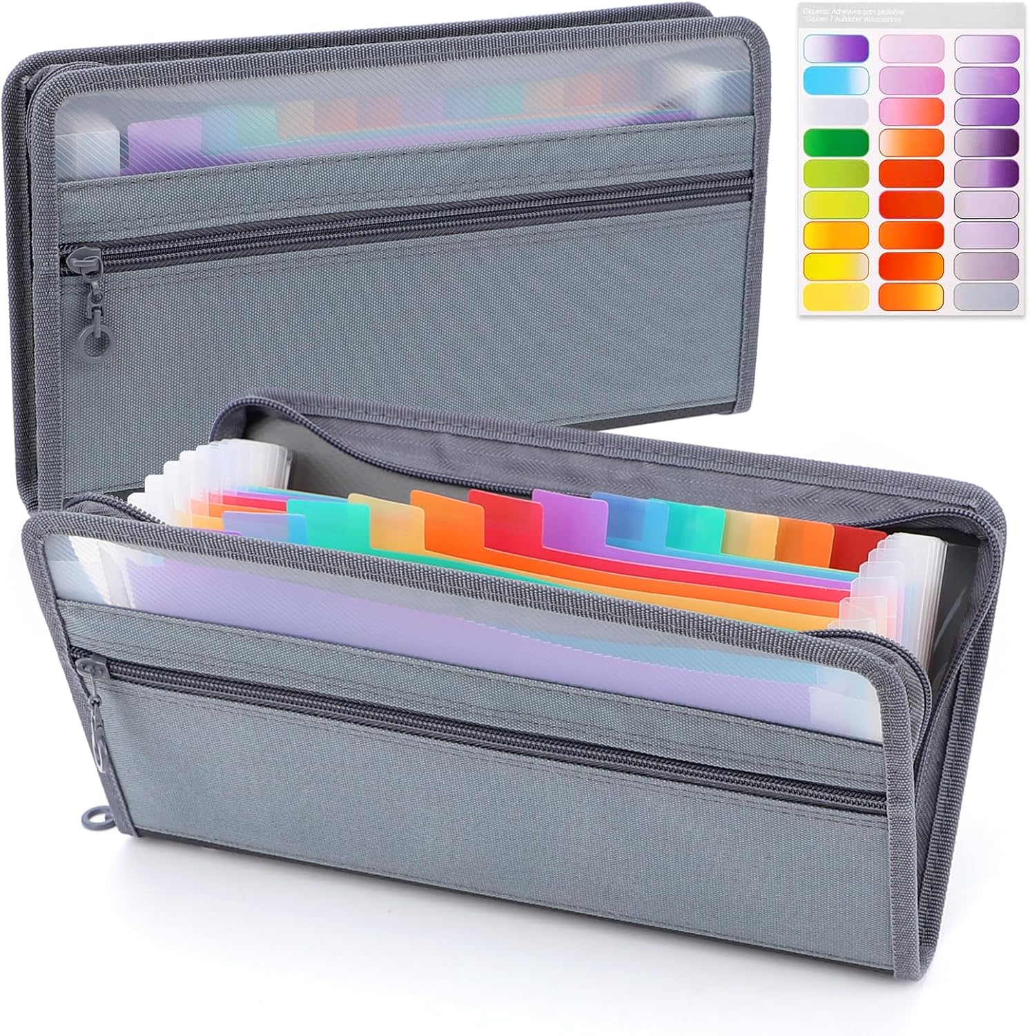 Expandable Accordion File Folder 13 Pockets - Organizer per Documenti A6 a Fisarmonica