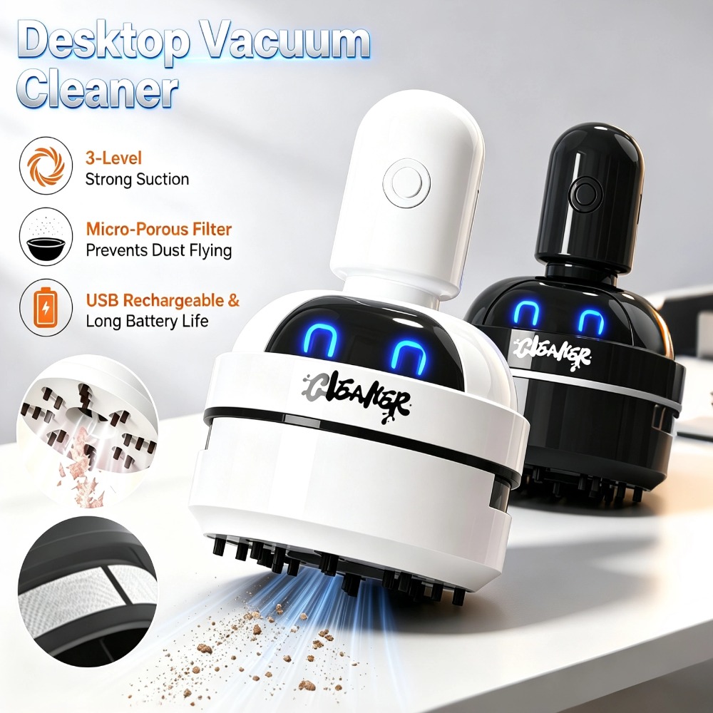 Mini Desktop Vacuum Cleaner For Eraser Dust - Mini Aspirapolvere Portatile Senza Fili per