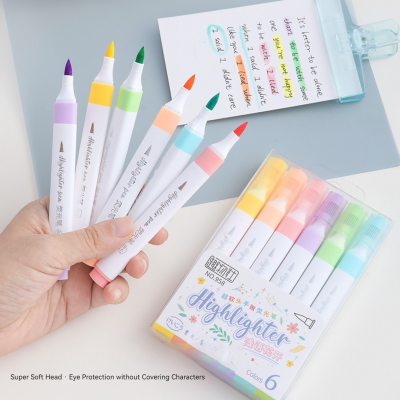 Pastel Highlighter Set Double Ended - Set di evidenziatori di colori pastello