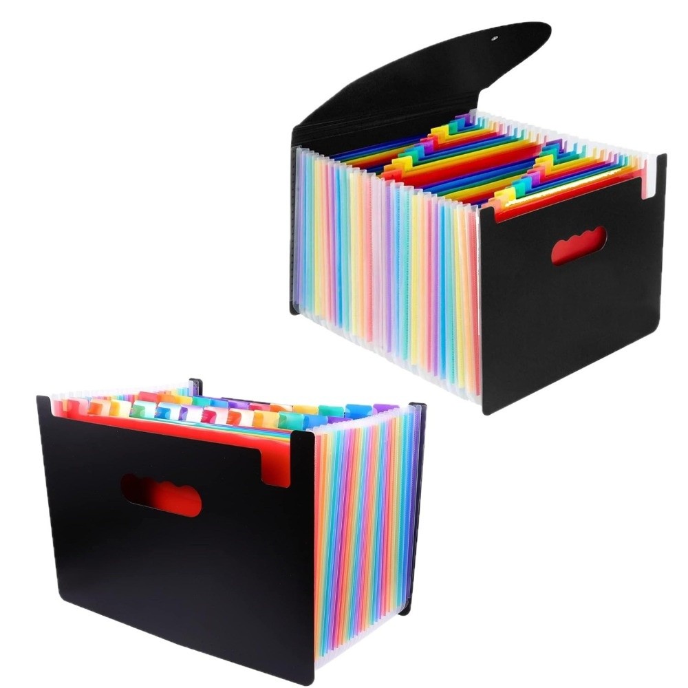 Expandable Accordion File Folder 13 Pockets - Scatola Portadocumenti Espandibile Versatile con 13/25