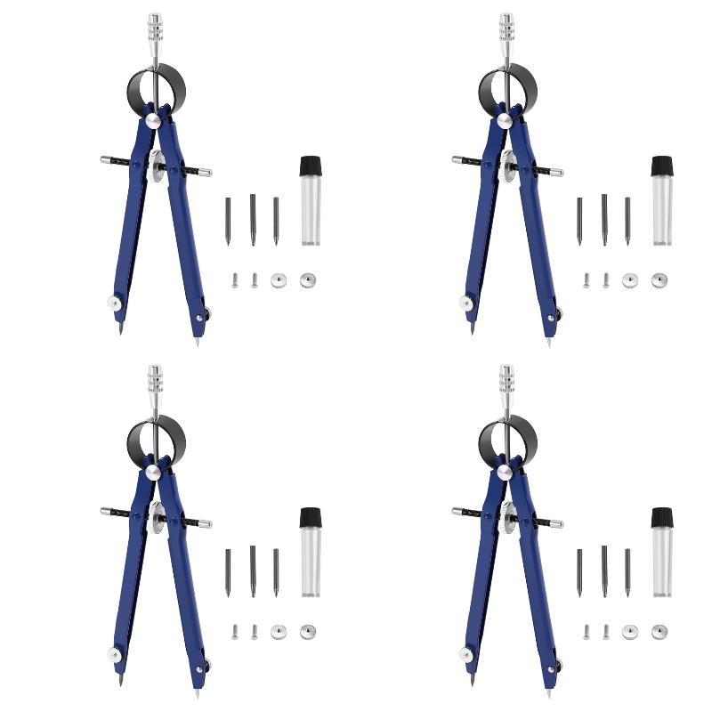 Math Geometry Set With Compass - Set di 4 Compassi Professionali con