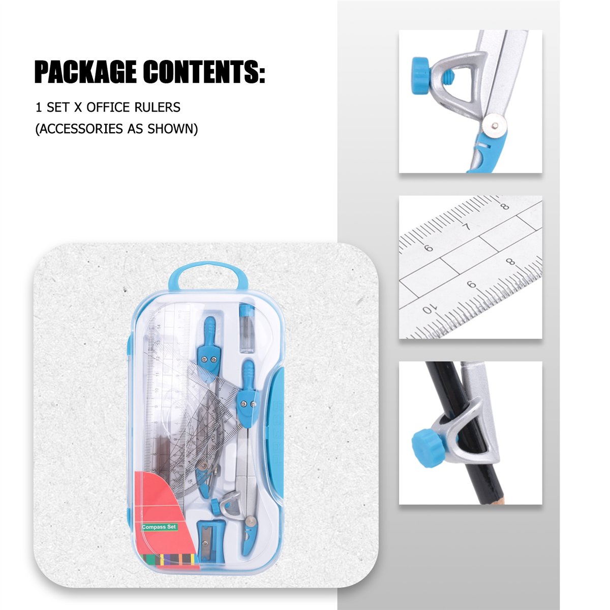 Math Geometry Set With Compass - Set di Compassi Geometrici MALL 10