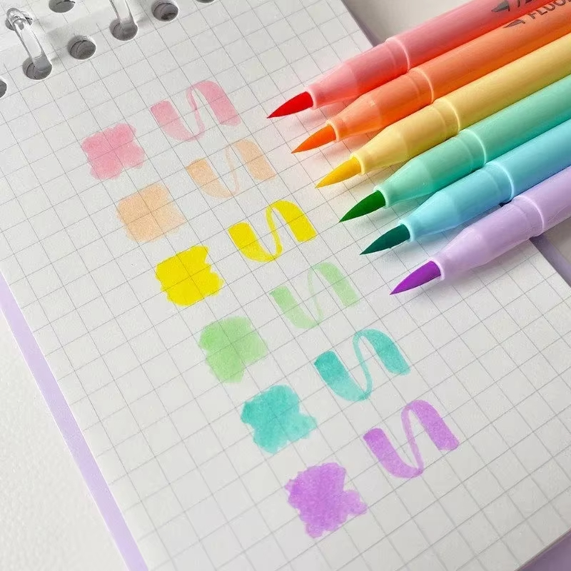 Pastel Highlighter Set Double Ended - Set di penne a fluorescenza con