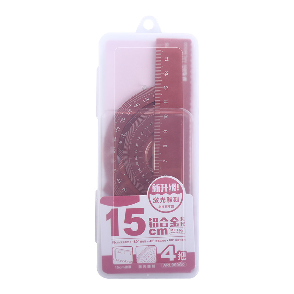 Math Geometry Set With Compass - Set di Righelli in Metallo Durevoli