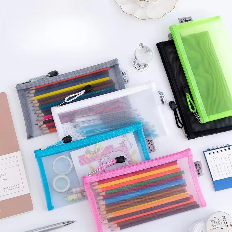NUOVO Astuccio Trasparente in  - Clear Mesh Pencil Pouch For Exam recensione e prezzo