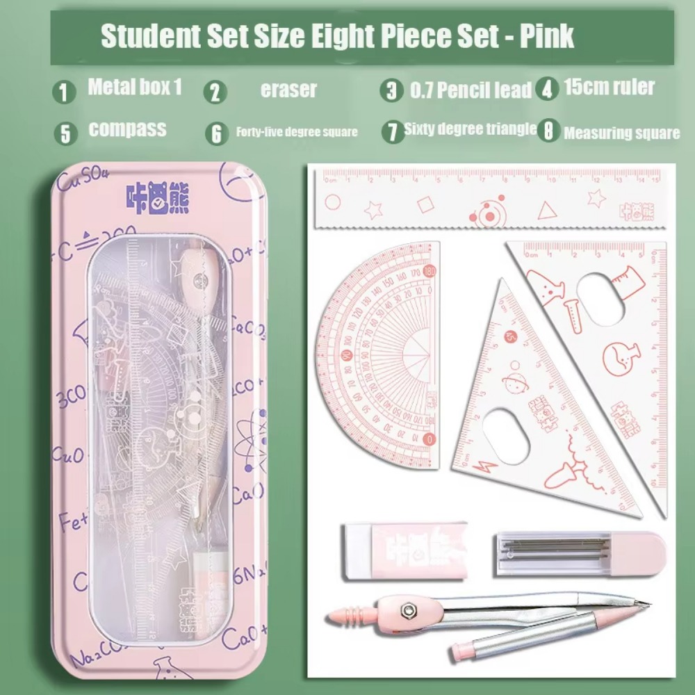 Set di 8 Pezzi Multifunzionale - Math Geometry Set With Compass recensione e prezzo