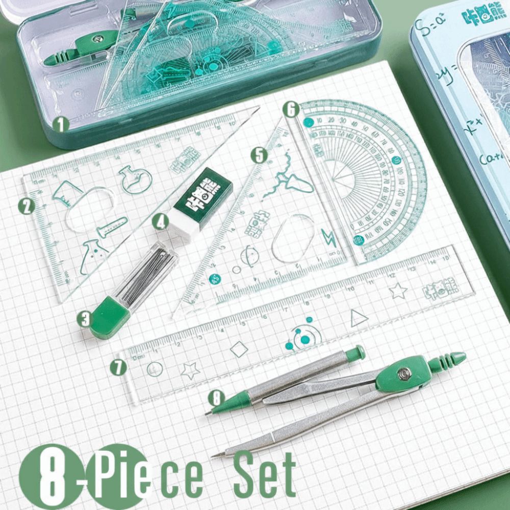 Set di 8 Pezzi Multifunzionale - Math Geometry Set With Compass recensione e prezzo