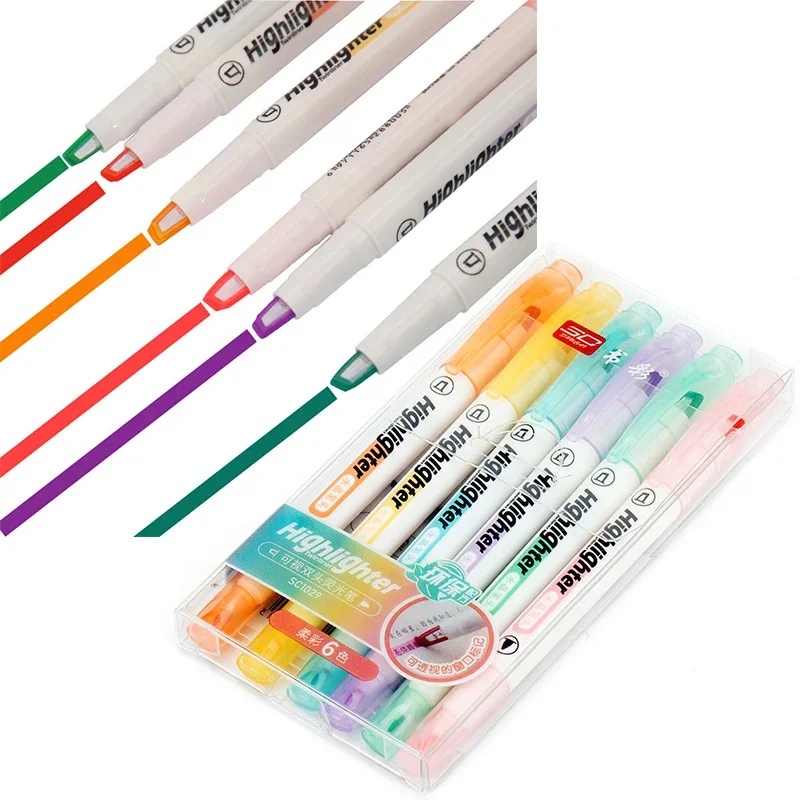 Set di 6 evidenziatori a punta - Pastel Highlighter Set Double Ended recensione e prezzo