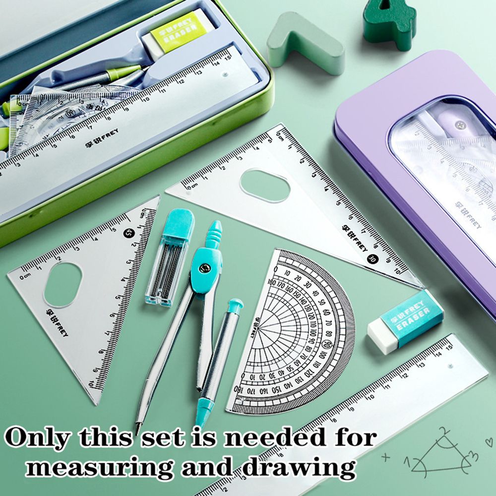 7 Pz/set Righello Bussola Mati - Math Geometry Set With Compass recensione e prezzo
