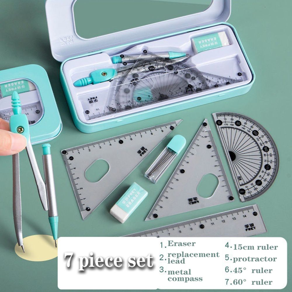 7 Pz/set Righello Bussola Mati - Math Geometry Set With Compass recensione e prezzo