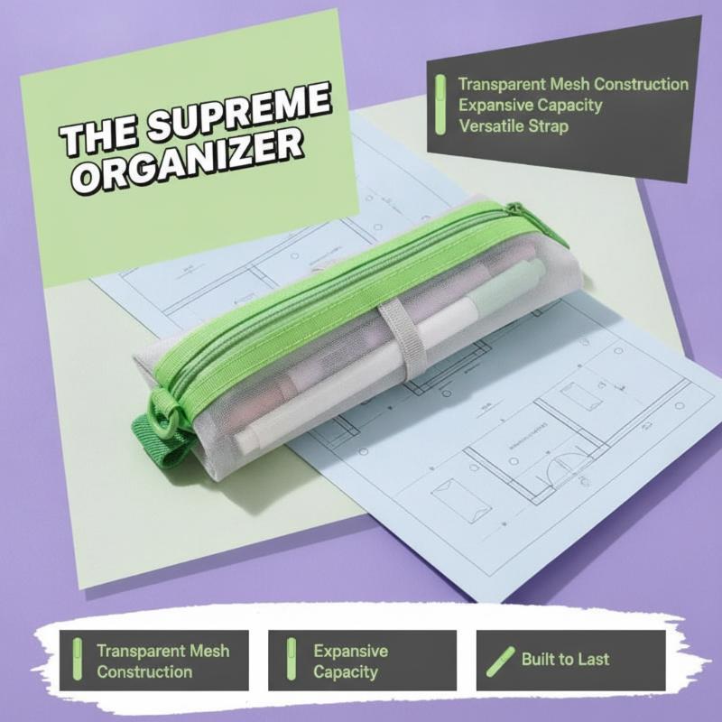 Astuccio Trasparente in Rete c - Clear Mesh Pencil Pouch For Exam recensione e prezzo